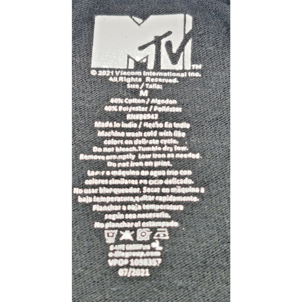 Vintage Look MTV T-Shirt Logo Size Medium Black Retro Music Television - Picture 4 of 5